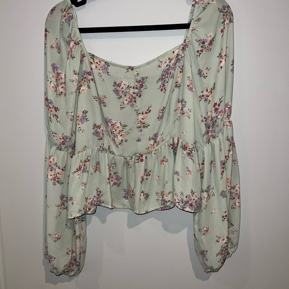 Blu Pepper Tops - Blu Pepper Mint Floral Blouse